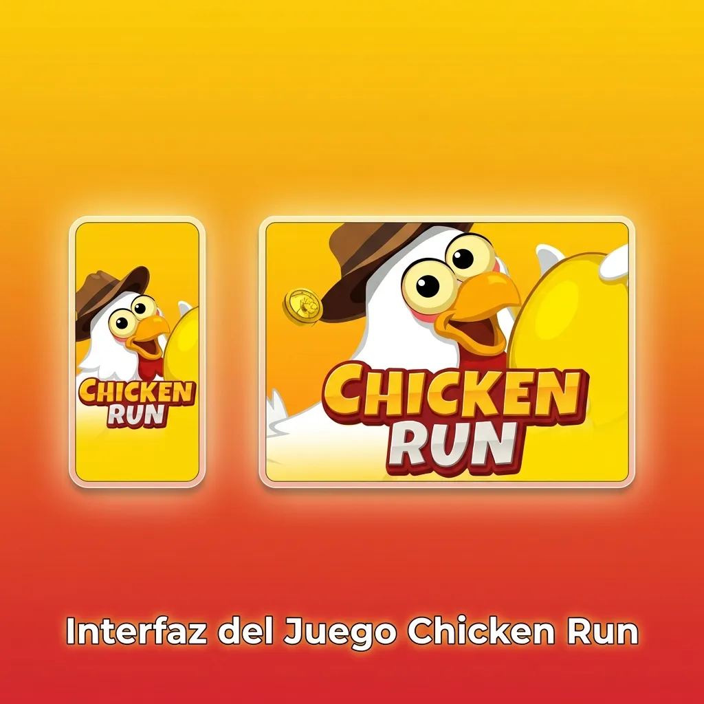 Pantalla del juego Chicken Run mostrando pollo animado, multiplicador en tiempo real y controles de apuesta en la parte inferior