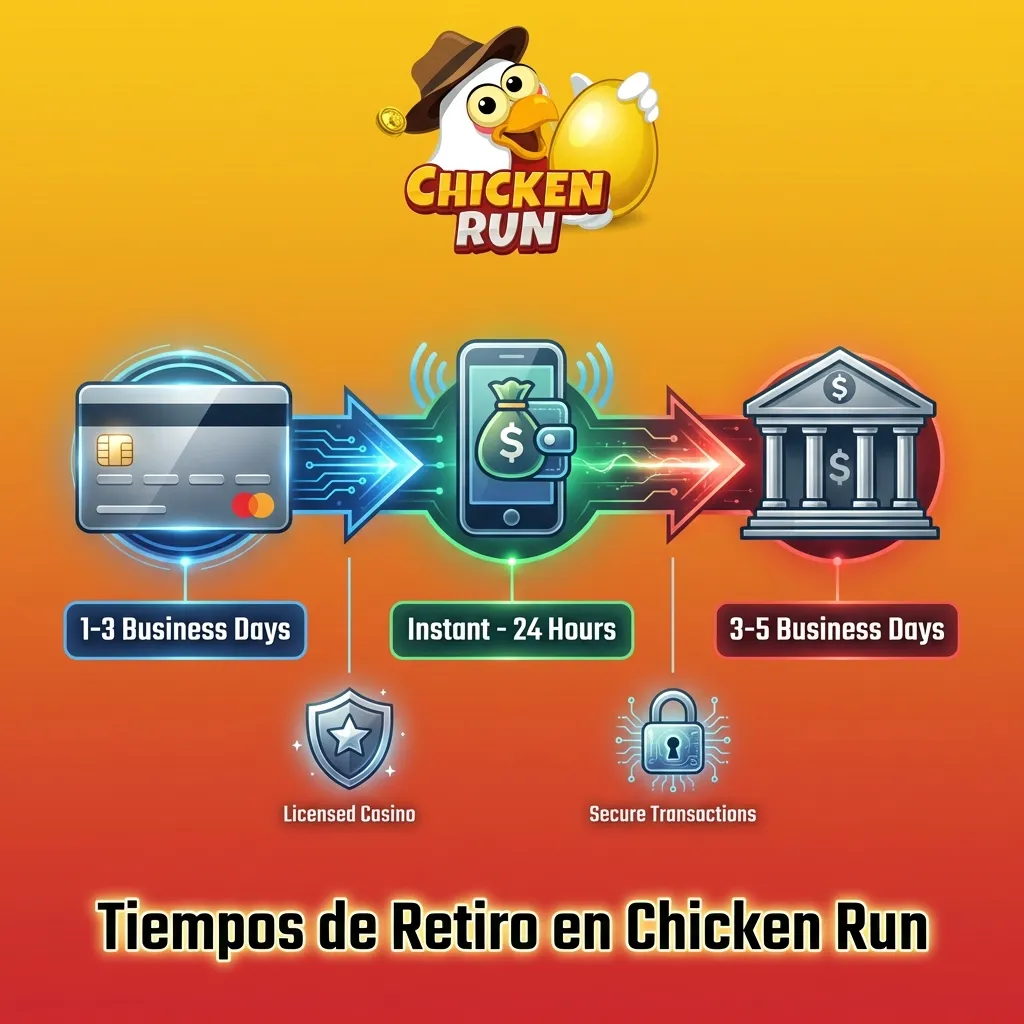 Chicken Run withdrawal times comparison chart showing crypto, e-wallets, cards, and bank transfer processing speeds