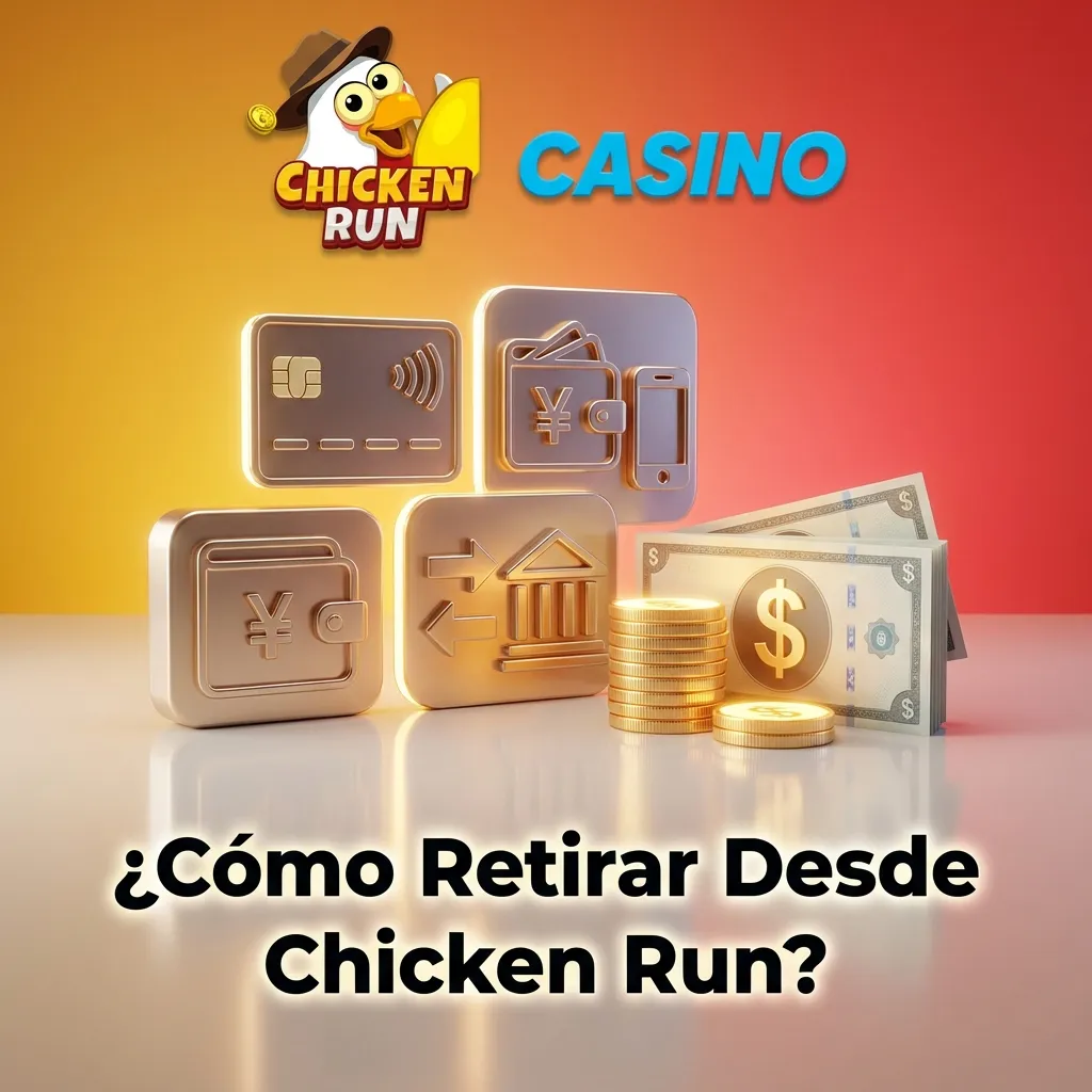 Pasos para retirar ganancias de Chicken Run: acceder a Caja, seleccionar método, ingresar monto y confirmar solicitud.