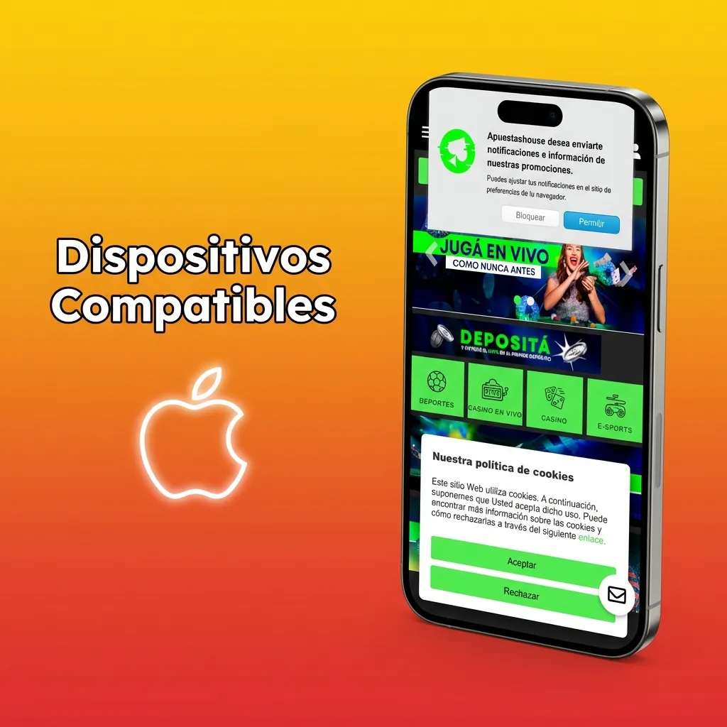 Lista de dispositivos Apple compatibles con la app de Apuestas House, incluyendo modelos de iPhone, iPad Air, iPad Pro y Mini