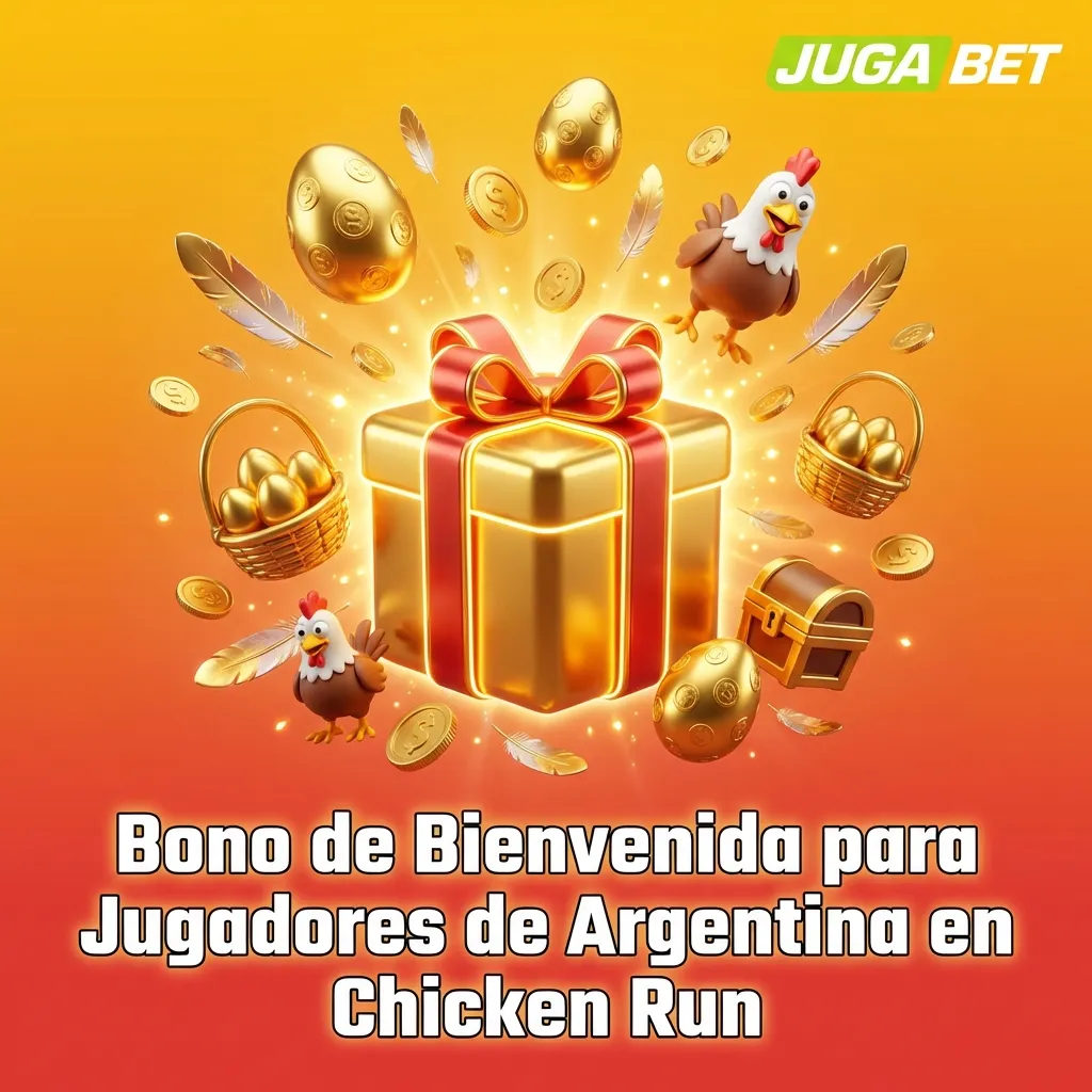 Jugabet welcome bonus for Chicken Run casino game in Argentina, up to 100% match on first deposit, max $50,000 ARS