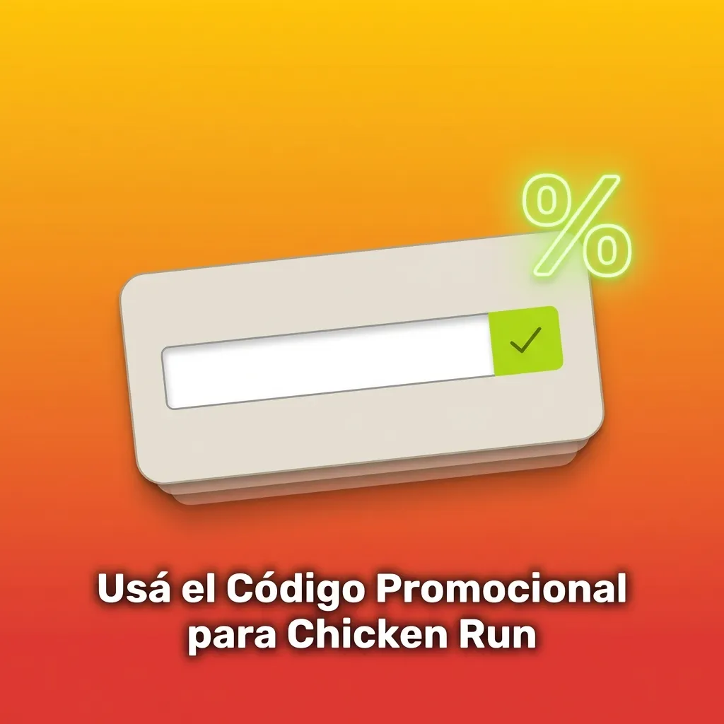 Jugadores ingresando código promocional en Chicken Run para activar bonos exclusivos y aumentar recompensas de bienvenida