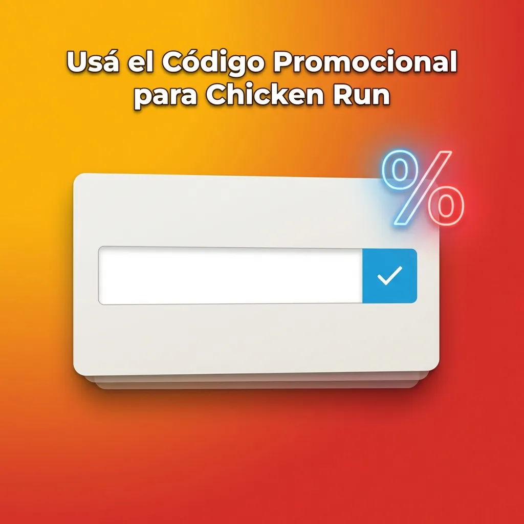 Promotional code CHICKENRUN2024 displayed for Chicken Run game registration and bonus activation
